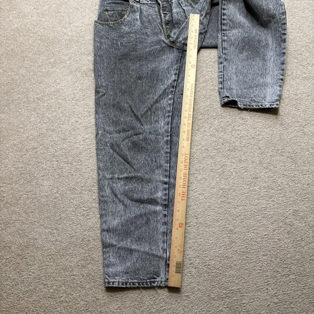Vtg 80s Gap Jeans 32x30.5 Gray Relaxed Tapered Acid Wash Button Fly Denim Pants